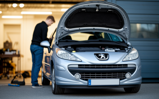 peugeot-207-capot-ouvert-personne-dos-garage