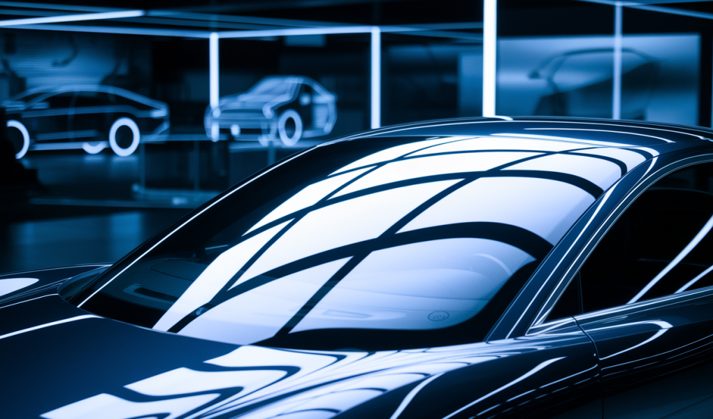 voiture-moderne-parebrise-transparent-showroom